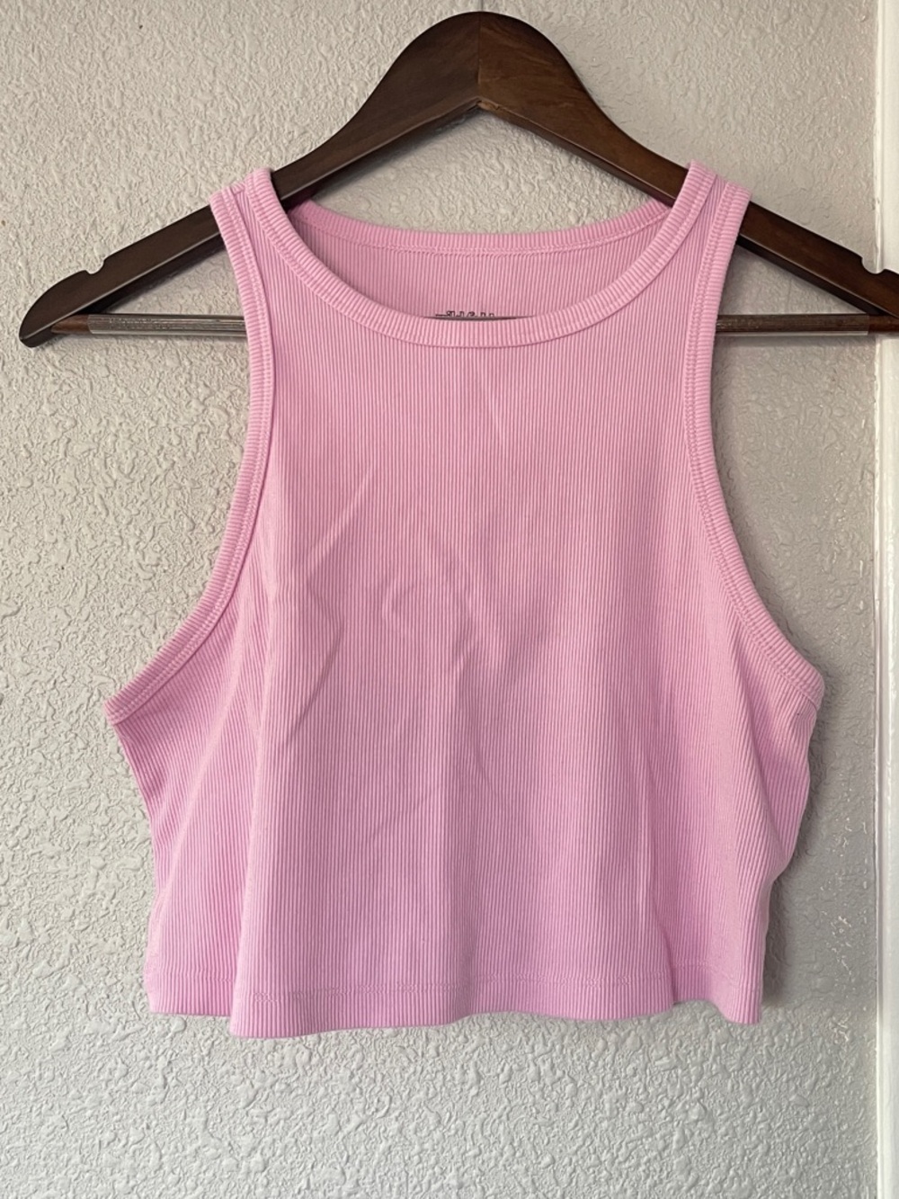 Wild Fable Pink Ribbed Crop Tank Top XL Sleeveless Fitted Basic